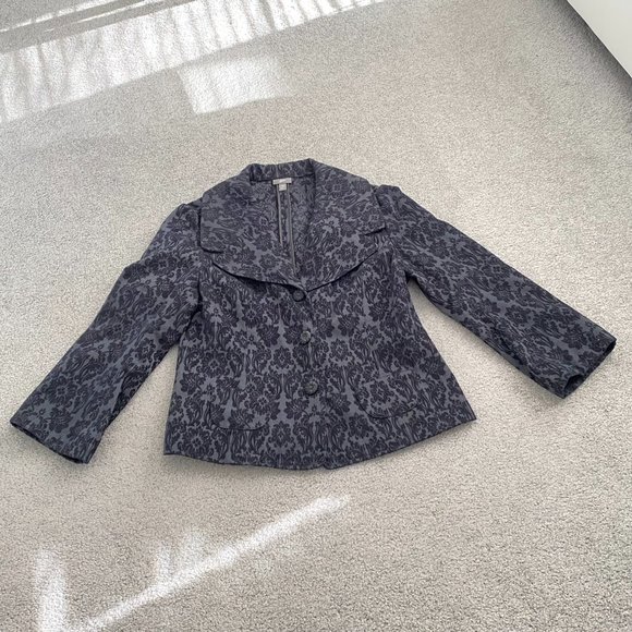 J. Jill Jackets & Blazers - ❤️ J. Jill Wide Collar Brocade Blazer in Black and Blue US 16P   - T370